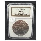 1999 SILVER EAGLE NGC: MS69