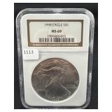 1998 SILVER EAGLE NGC: MS69