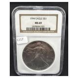 1994 SILVER EAGLE NGC: MS69