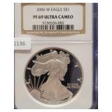 2006-W SILVER EAGLE NGC: PF69 ULTRA CAMEO