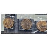 (3) COIN SIZE DONALD J. TRUMP BRONZE MEDALS -