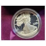 1990-S PROOF SILVER EAGLE W/ BOX & COA