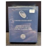 2019 UNC SILVER EAGLE W/ BOX - MINT SEALED