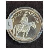 1 OZ INDIAN WARRIOR SILVER ROUND