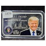 DONALD J. TRUMP 1 OZ .999 FINE SILVER INGOT