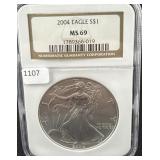 2004 SILVER EAGLE NGC: MS69