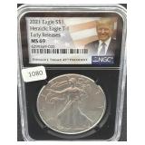 2021 TYPE I SILVER EAGLE NGC: MS69