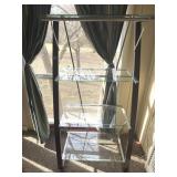 METAL & GLASS SHELF UNIT 30X17X61