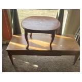 HERITAGE COFFEE TABLE & QUEEN ANNE SIDE