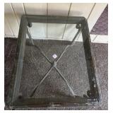 IRON & GLASS END TABLE 28X23X21