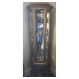 GOLD FINISH 1/2 OCTOGON CURIO CABINET