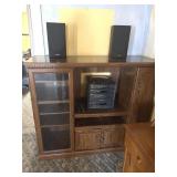 WALNUT FINISH ENTERTAINMENT CENTER -