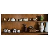 CONTENTS OF CHINA CABINET: VASES, FIGURINES