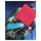 GLASS TRAY W/READING GLASSES AND MORE
