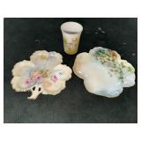 (2) PORCELAIN TRAYS AND A PORCELAIN NIPPON CUP -