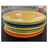(7) 9 1/2" FIESTA WARE PLATES - ASSORTED COLORS