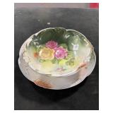 PORCELAIN 12 1/4" PLATE AND 10" BOWL - CABBAGE