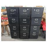 (3) 4 DRAWER METAL FILE CABINETS