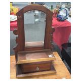 PRIMITIVE SHAVING MIRROR - SINGLE DRAWER - ETCHED