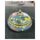 6 1/2" COVERED CLOISONNE BOWL