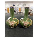 PAIR 6 1/2" CLOISONNE VASES