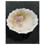 9 1/4" PORCELAIN R.S. PRUSSIA BOWL -SPIDER WEBBING