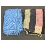 CHINELLE TYPE BLUE BEDSPREAD AND HAND KNOTTED