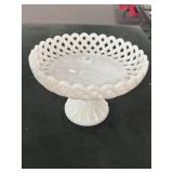 CHALLINOR, TAYLOR & CO. MILK GLASS PEDISTAL