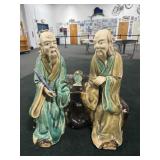 CHINESE MUD MAN FIGURINE - "2 MEN ON BENCH"