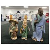 (3) CHINESE MUD MEN - 2" - 4" - LARGE ONE HAS A