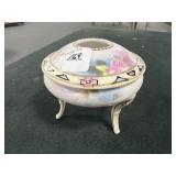 NIPPON HAND PAINTED PORCELAIN HAIR RECEIVER