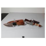 Damascus Steel fixed blade knives