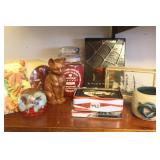 POCKET KNIFE, PAPERWEIGHT, CANDLE ETC