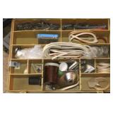 TACKLE BOX WITH RADIO PARTS ETC