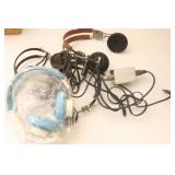 FOUR VINTAGE RADIO HEADSETS