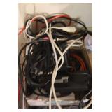 2 BX EXT CORDS, PWR STRIPS, PHONE WIRE