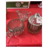 JEANNETTE RELISH JAR & CREAM & SUGAR