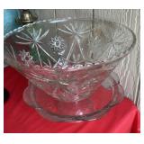 PUNCH BOWL & CAKE STAND - GLASS