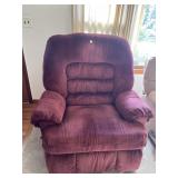 2 RECLINERS, 1 RED CLOTH & 1 BEIGE CLOTH