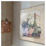 6 PC. KITCHEN DECOR: CLOCK, PICTURES, ECT.