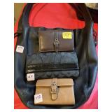 COACH PURSE, COACH WALLET, & 2 LEATHER CHANGE PURS