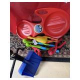 SNOW SLED, ADJUSTABLE SNOW SHOVEL, (4) SNOWBALL