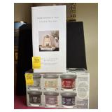 CANDLE WARMER, & BOX OF 6 YANKEE CANDLES