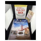 (4) BOOKS & (2) ROAD ATLAS - DETOX DELISH, ....