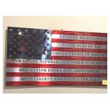 METAL AMERICAN FLAG W/ PLEDGE, & STARS AND STRIPES