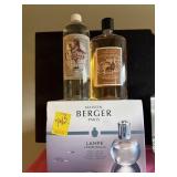 MAISON BERGER PARIS OIL LAMP W/ 2 BOTTLES OF FRAGR