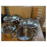 7PC KIRKLAND STAINLESS STEEL COOKWARE