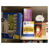 SHELF OF LIGHTBULBS - MISC TYPES