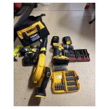DEWALT 20 VOLT DRILL, BLOWER, 3 BATTERIES, CHARGER