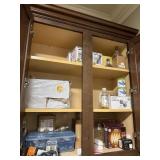CONTENTS OF UPPPER CABINET ABOVE SHELF